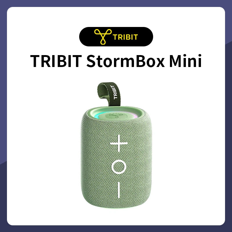 TRIBIT StormBox Mini Bluetooth Speaker, 12W 360° Sound With XBass, LEDs, 12 Hours playtimes, IPX7 Waterproof, For Hiking/Outdoor