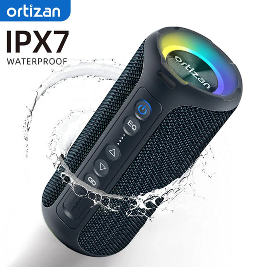 Ortizan Bluetooth Speakers 40W Enhanced Bass Portable Outdoor Wireless Speaker 30Hrs IP7 Waterproof Shower Speaker Bluetooth 5.3