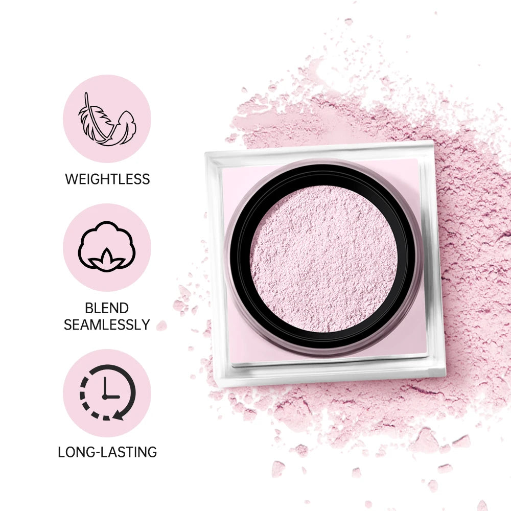 Loose Baking and Setting Powder Easy Bake Matte Finish Oil Control Blurring Effect Long Lasting Waterproof HU&DA Cosmetics