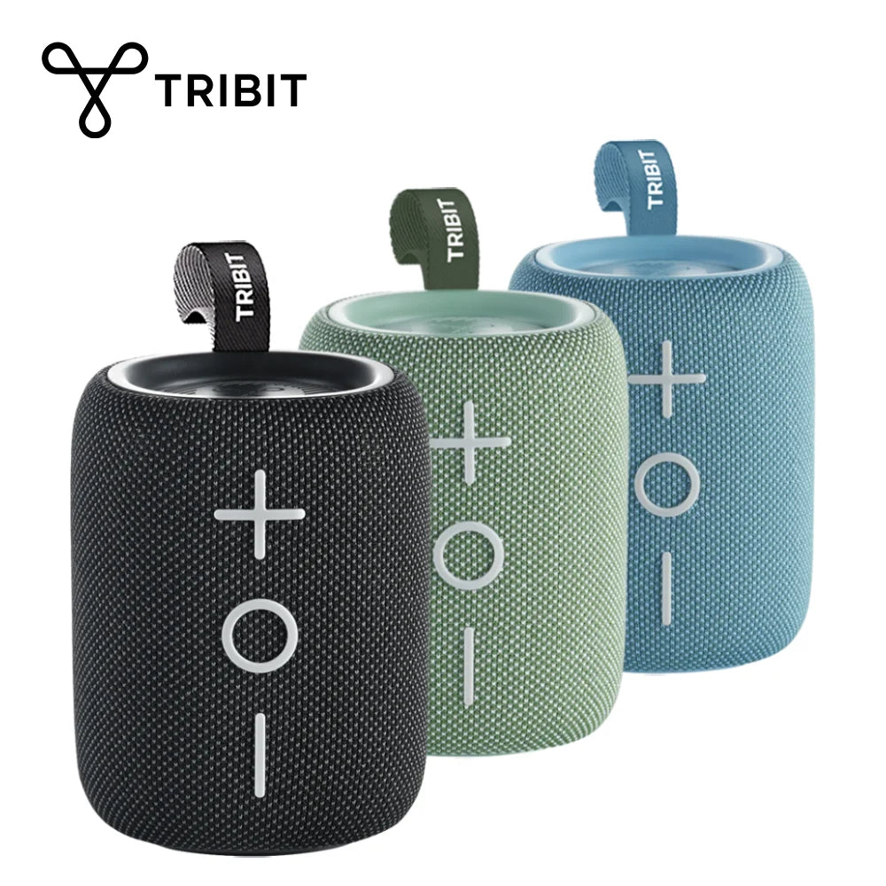 TRIBIT StormBox Mini Bluetooth Speaker, 12W 360° Sound With XBass, LEDs, 12 Hours playtimes, IPX7 Waterproof, For Hiking/Outdoor