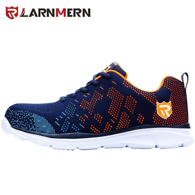 LARNMERN Safety Shoes for Men Puncture Proof Steel Toe Work Shoes Anti-slip Construction Sneakers